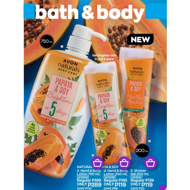 Avon Naturals Body Care Papaya And Soy Shopee Philippines