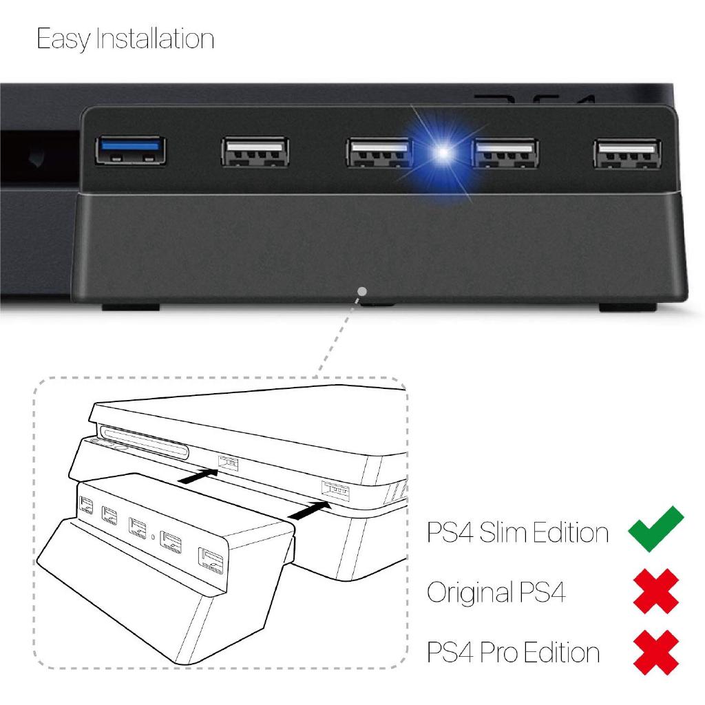 5 Port USB Hub for PS4 Slim,PlayStation 4 Slim Expansion Hub Shopee
