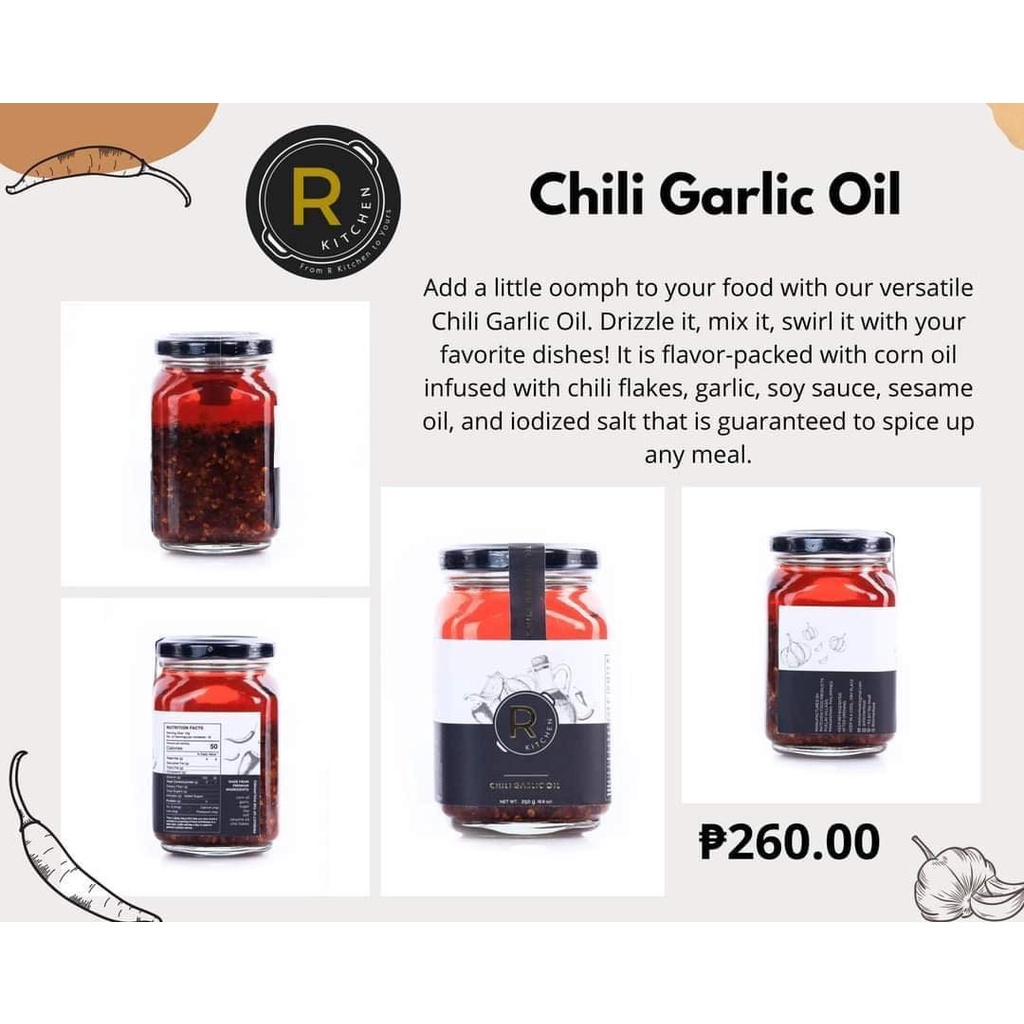 gourmet tuyo R KITCHEN Chili Garlic Oil 250g Shopee Philippines