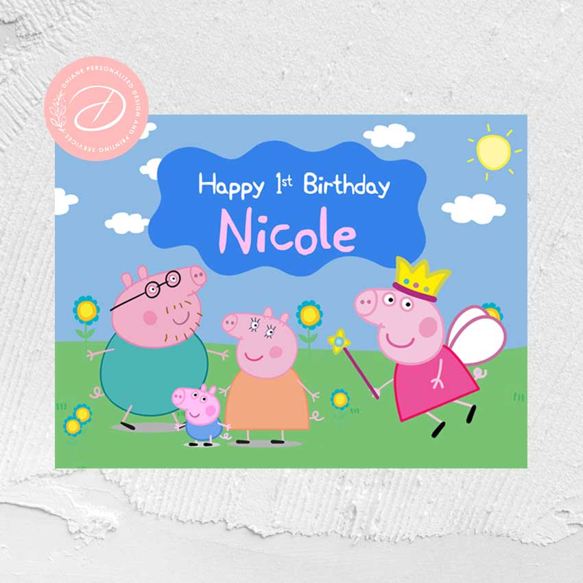 Personalized Birthday Tarpaulin | Peppa Pig | Peppa | Backdrops ...