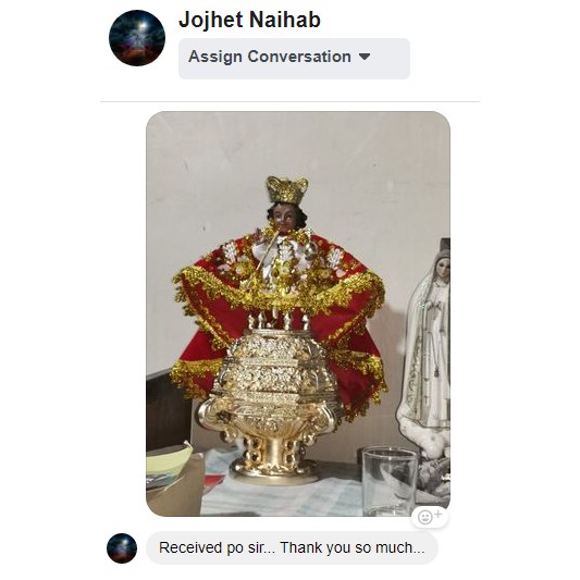 △Sto. Niño de Cebu Original Design (13 inches total height), Made of Fiberglass, Bestseller