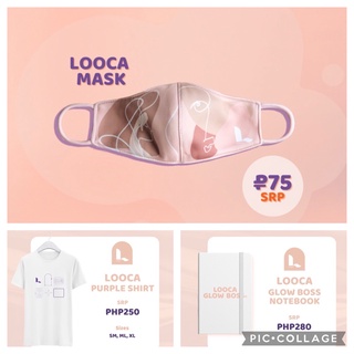 Looca Merchandise (mask, purple shirt & notebook)