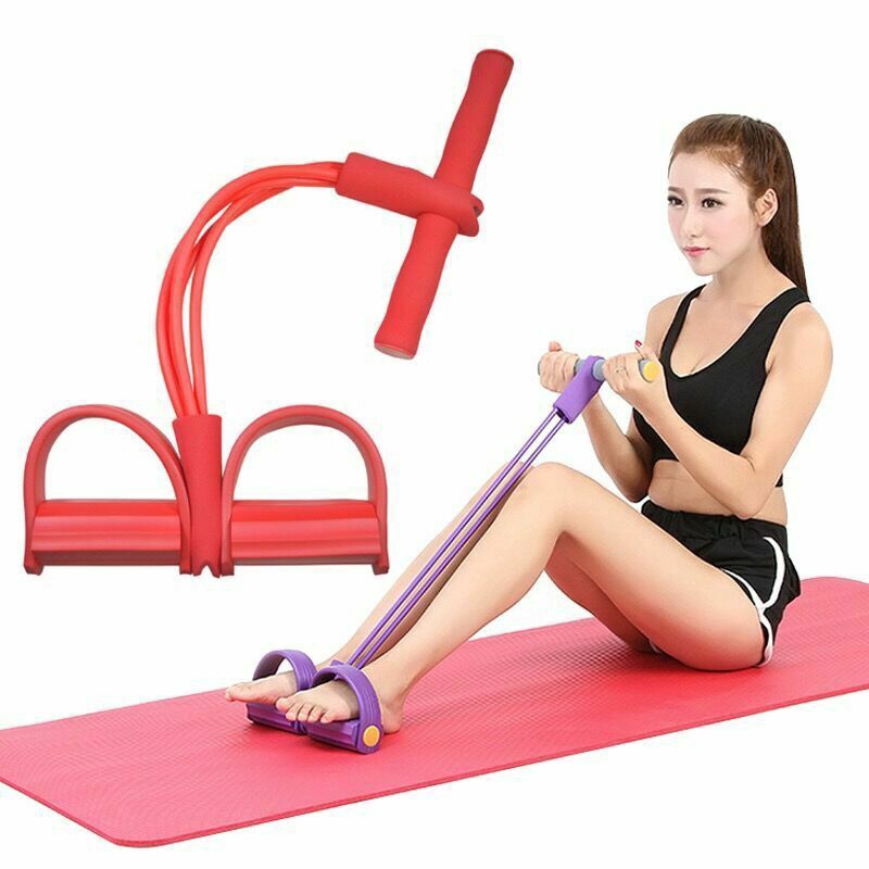 Fitness Sit-up Esercizio Attrezzature 4 del Tubo delle Fasce di Resistenza del Pedale Puller Leg Exerciser Pull Rope Bands Yoga Fitness Foot Pedal Pull Ropes 