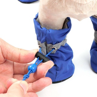 4 Pcs/Set Portable Pet Dog Shoes Cover Non-slip Waterproof WD-0337-0340 6Mv9