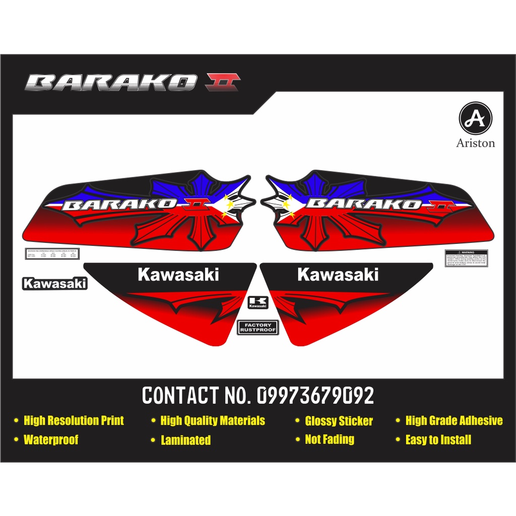 Kawasaki Barako Stock Decals Shopee Philippines