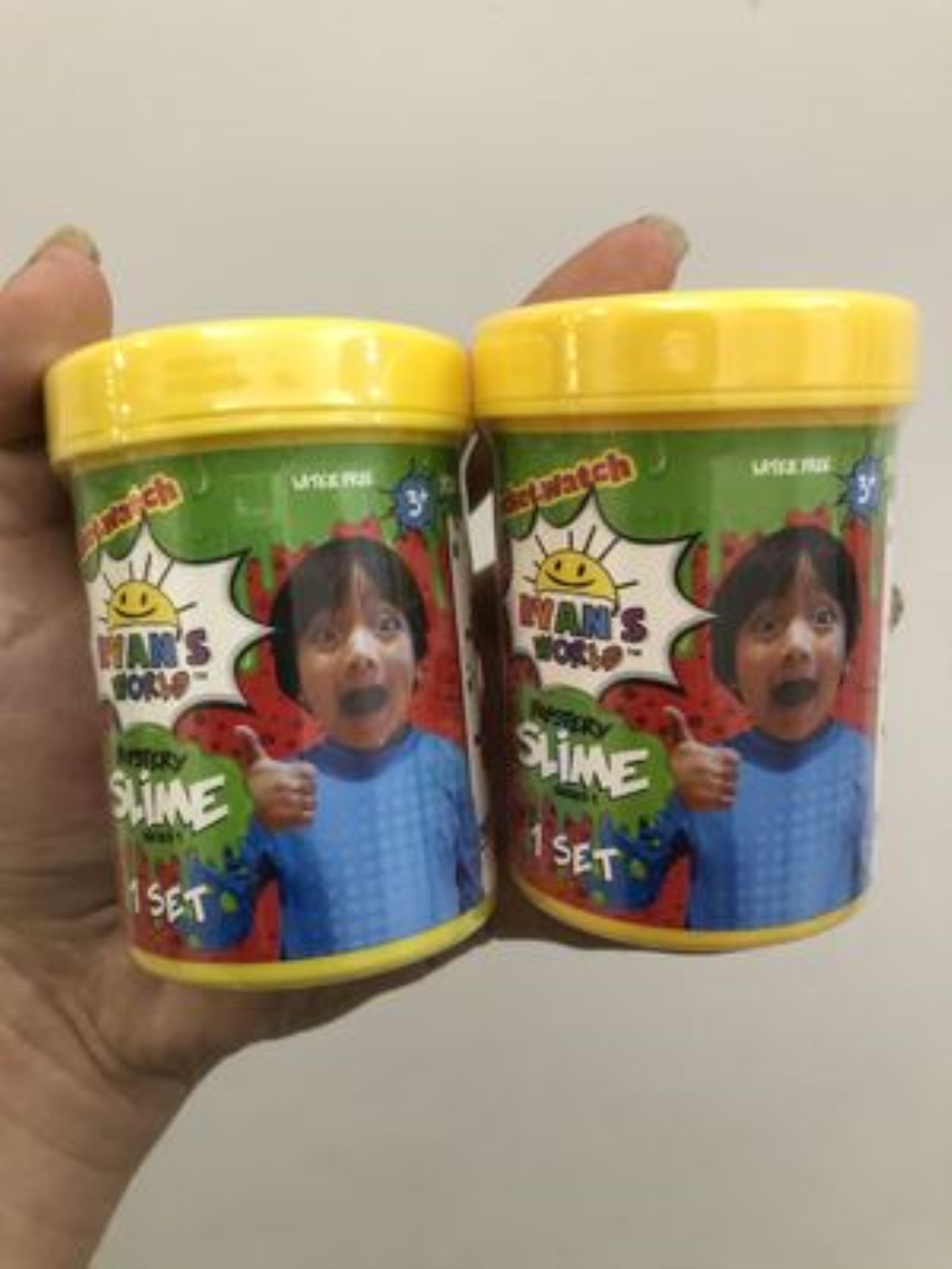 ryan playing with slime