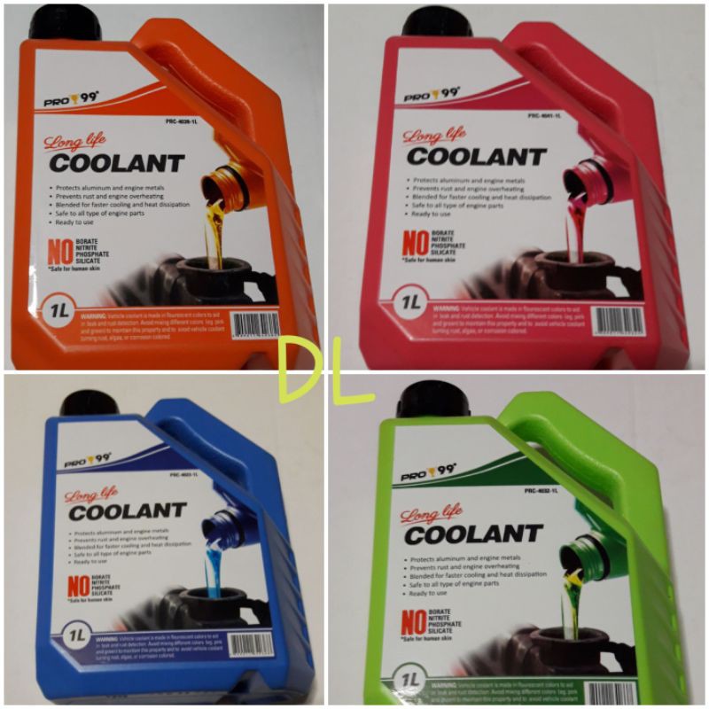 COD PRO 99 LONG LIFE COOLANT 1L Orange, Pink, Blue or Green Original