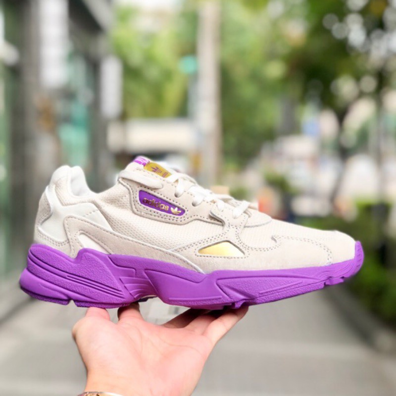 adidas originals tfl falcon in off white and purple