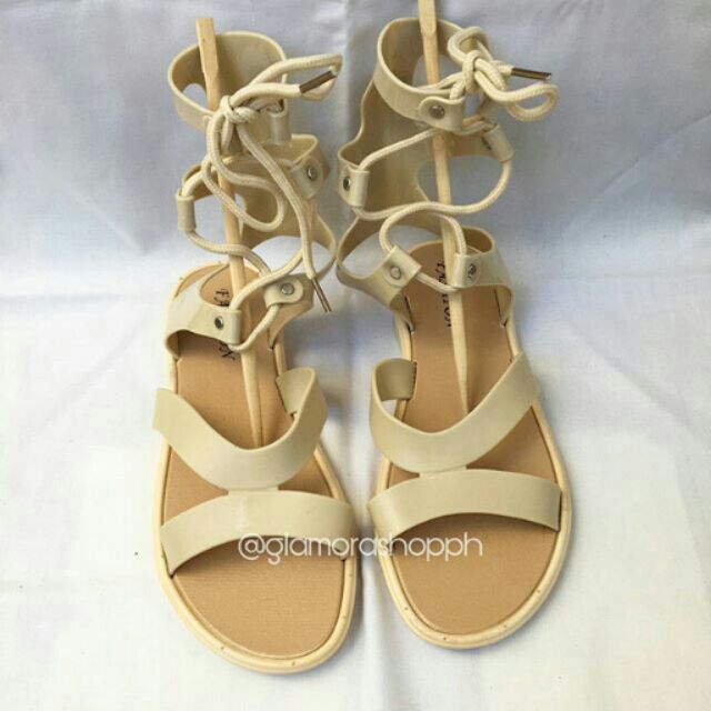 cream gladiator sandals