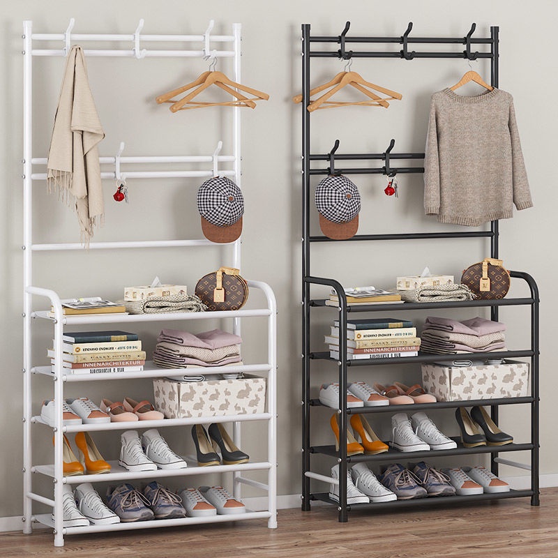 Multifunctional Shoe Rack Organizer Simple Floor Coat Rack Shoe Hat