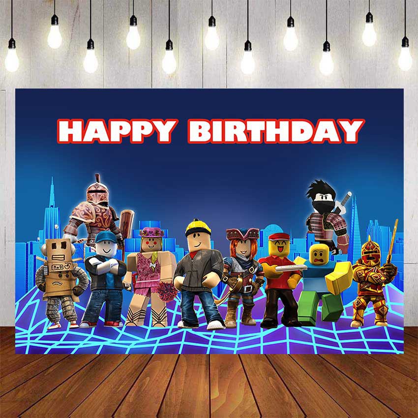 Roblox Birthday Backdrop For Children Photography Baby Shower Kids