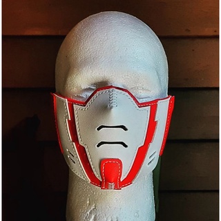 Handmade leather mask gundam inspired with activated carbon filter unique cool facemask