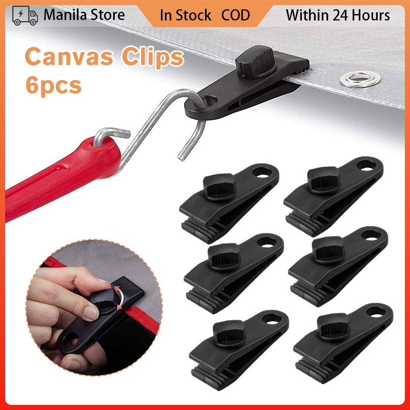 6pcs Tent Clip Canvas Tarp Snap Awning Canopy Clamp Tarp Caravan Jaw