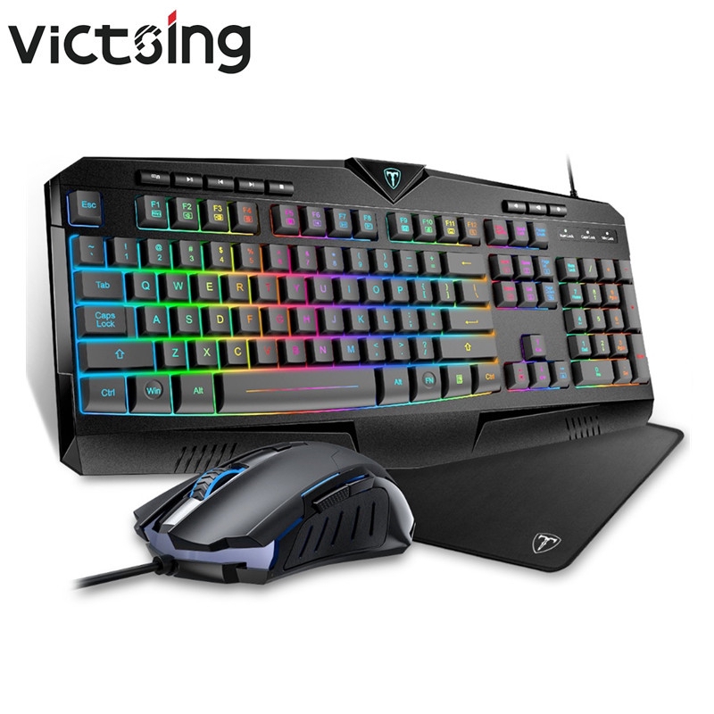 VICTSING PC264 Gaming Keyboard And Mouse Set Gaming PC Wired Keyboard