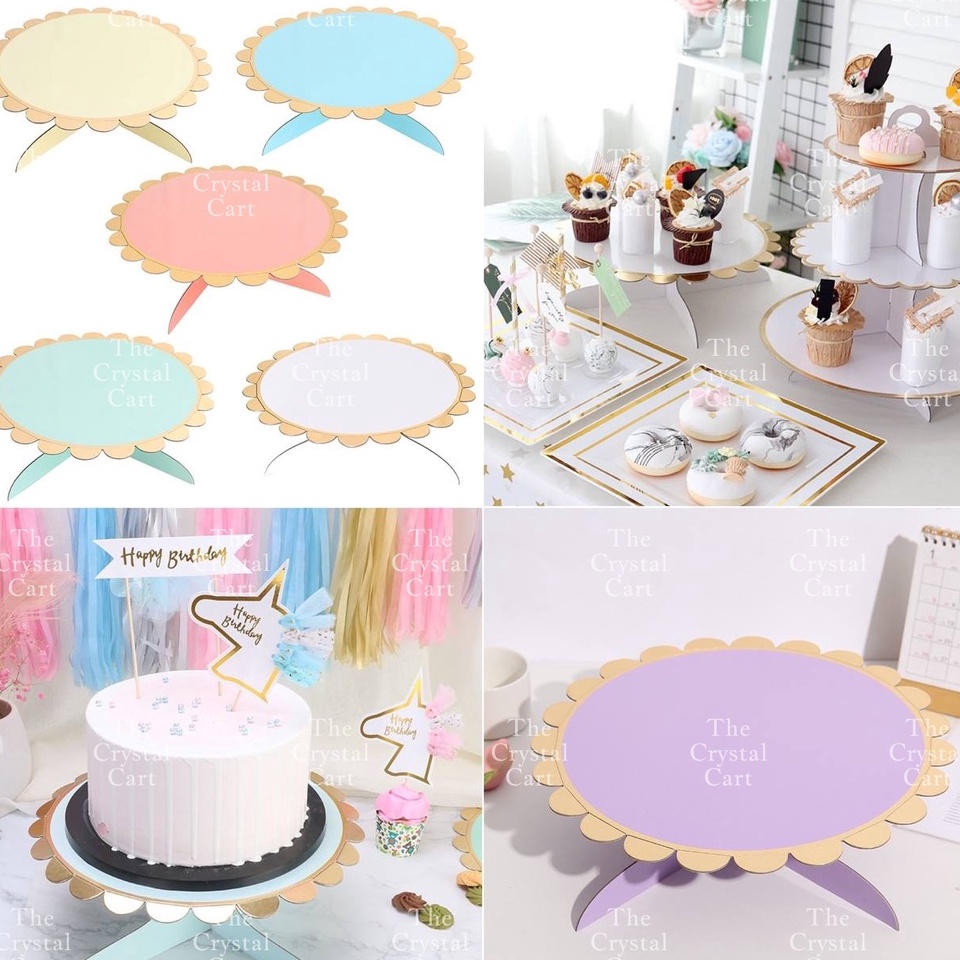 Single Layer Cake Stand Metallic Wave Bronzing Cake Stand Birthday