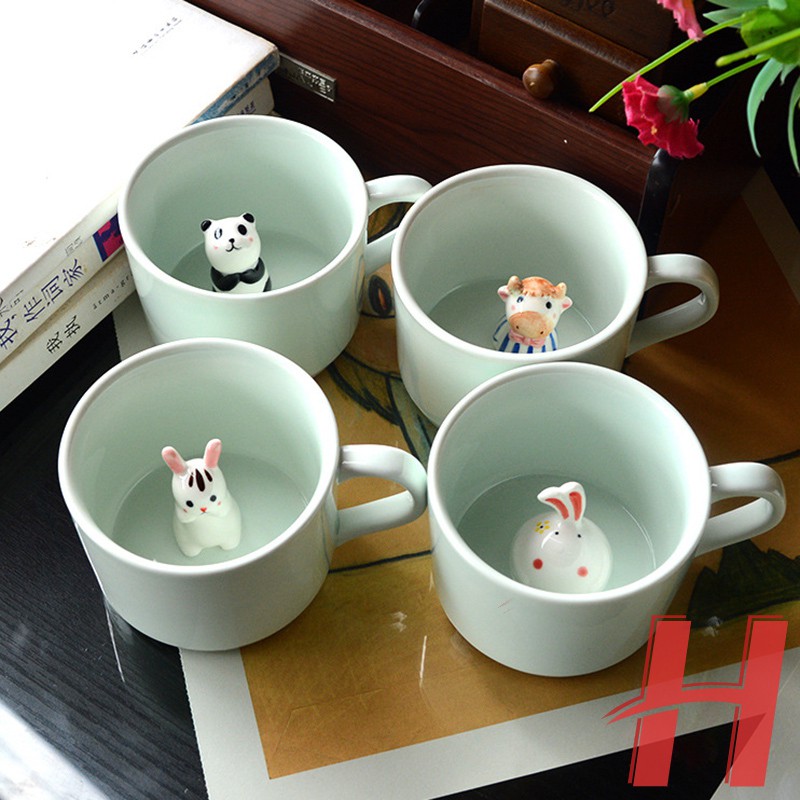 3d Mug Animal Inside Cup Cartoon Ceramics Figurine Teacup Christmas Birthday Gift For Kids Women Men Coffee Mug Shopee Philippines