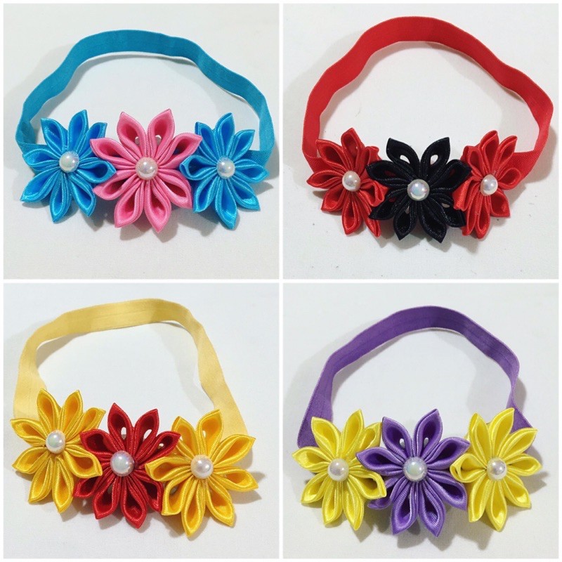 Baby Girl Headband Kanzashi Flowers Elastic Bands Hair Bows Accessories Shopee Philippines