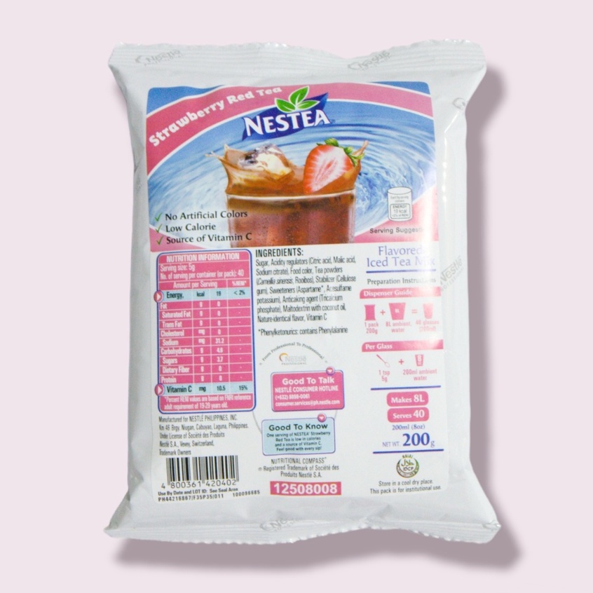 Nestea Strawberry Red Tea Iced Tea Mix 200g Shopee Philippines
