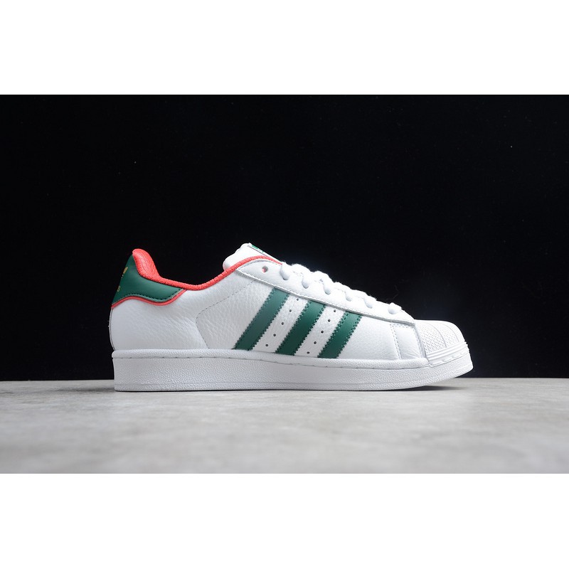adidas superstar white green red