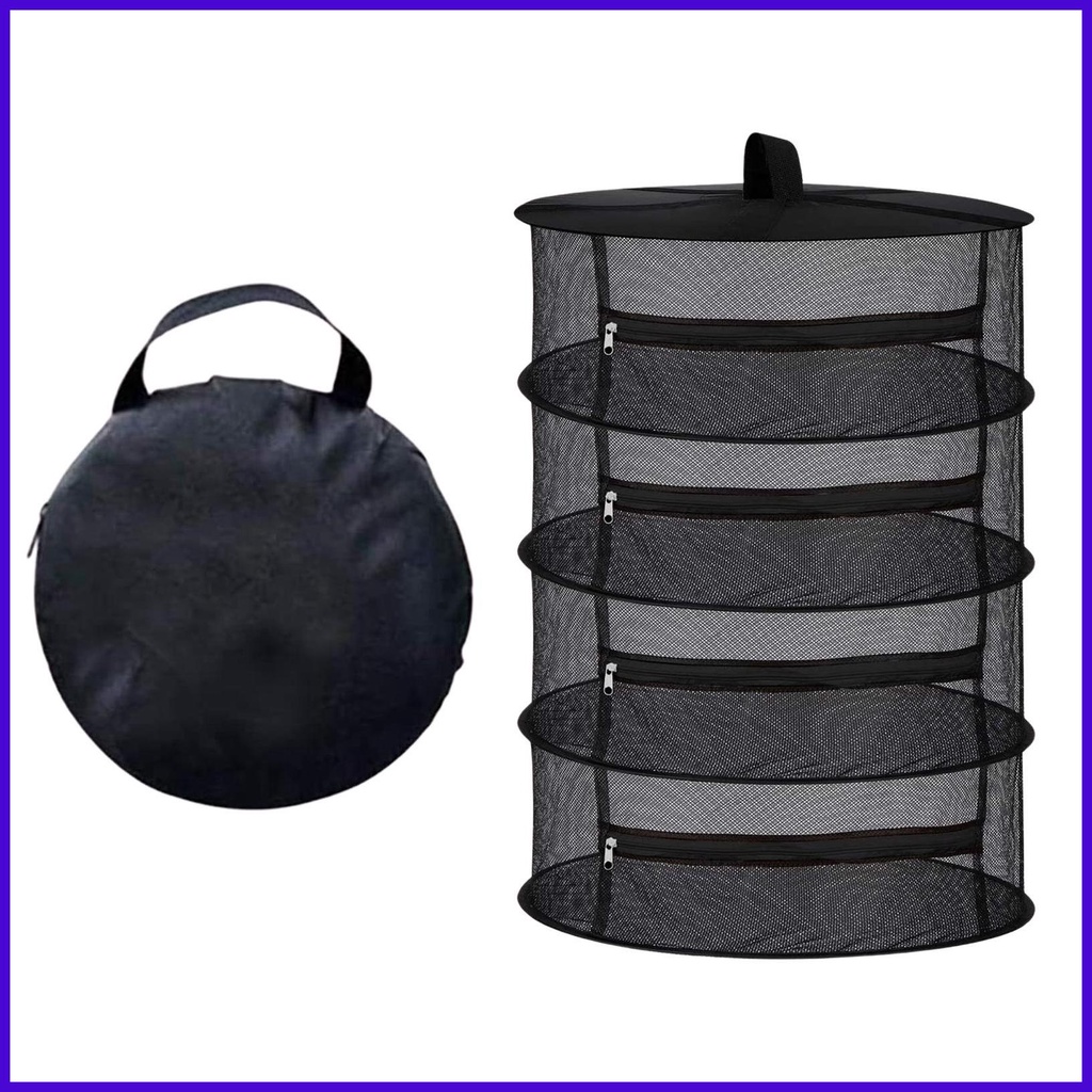 Hanging Drying Net Foldable Herb Drying Rack 4 Layer Folding Fish Mesh