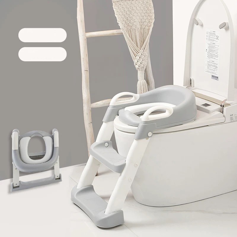 Foldable Baby Toilet Seat Kids Toilet With Adjustable Ladder Child