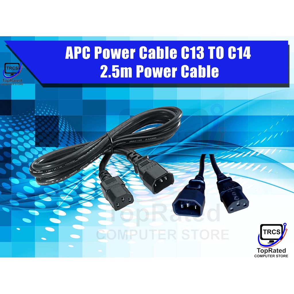 APC Power Cable/UPS Power Cord C13 to C14 2.5m Power Cable IEC 60320
