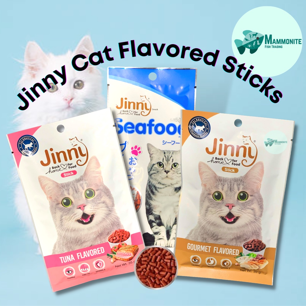 Jinny Stick Flavored Cat Treats Snack Food Salmon Gourmet Chicken
