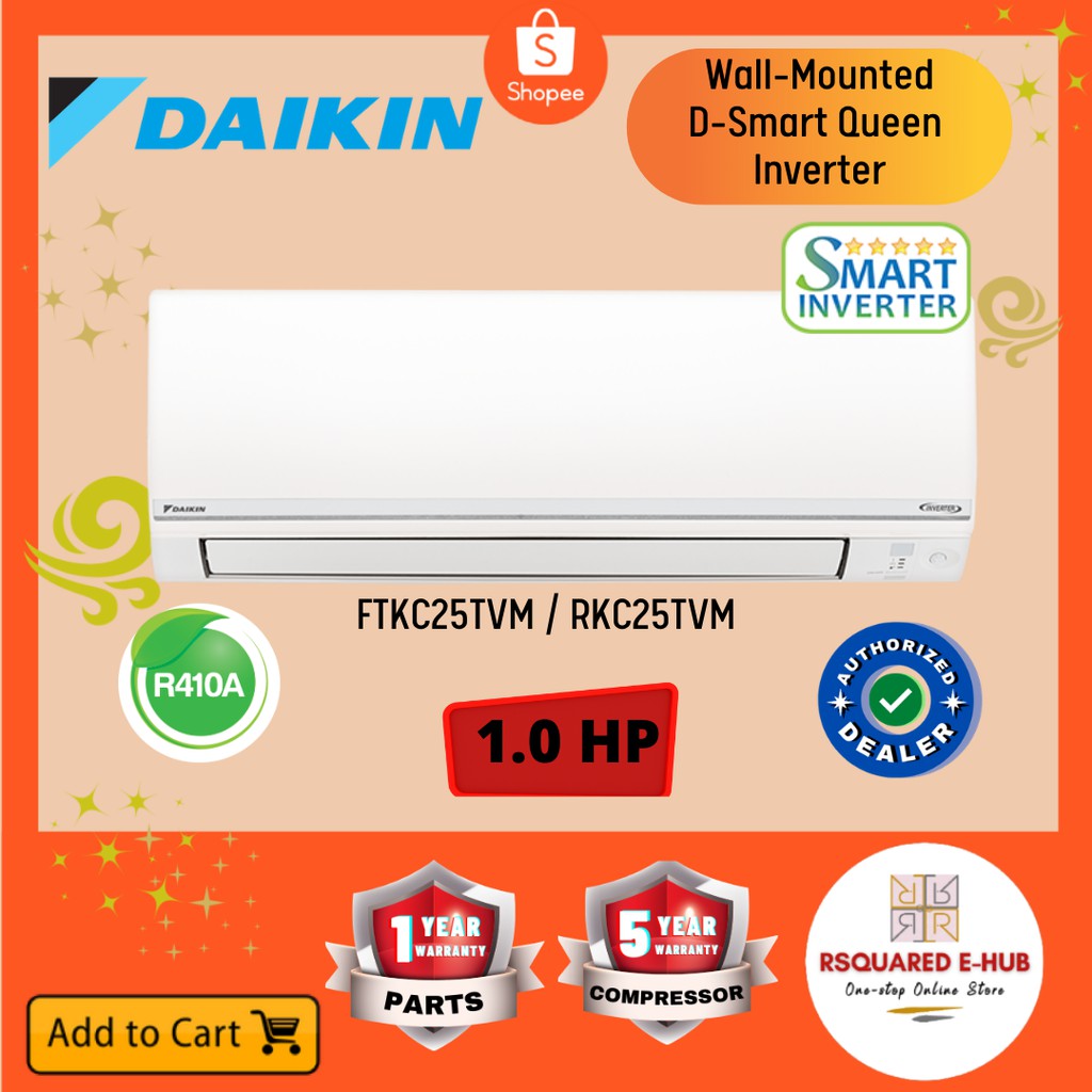 Daikin D Smart Queen Inverter Wall Mounted Split Type Aircon 1 0hp