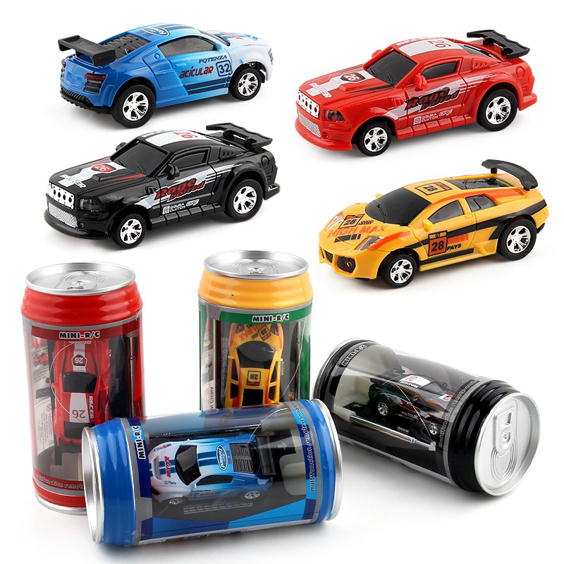 mini rc cars in a can
