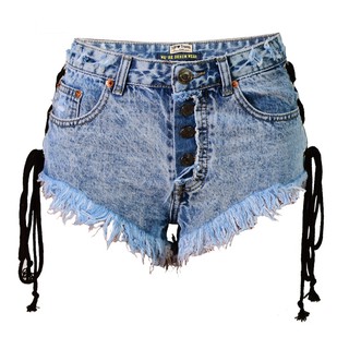 high waisted button up shorts