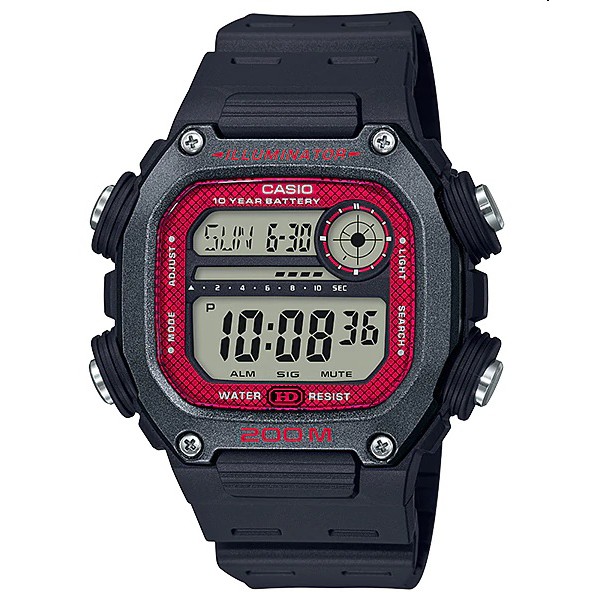 casio collection digital black rubber strap