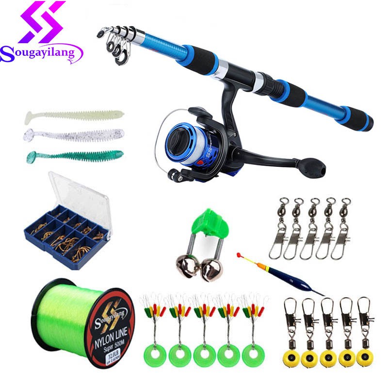 Sougayilang 1.8M Spinning Fishing Rod Fishing Tackle Lure Combos