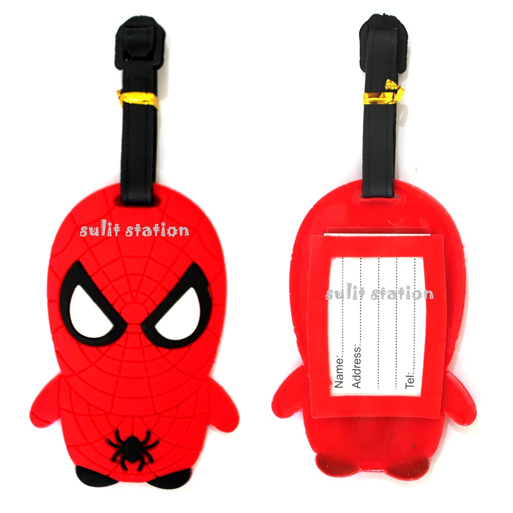 spiderman luggage tag