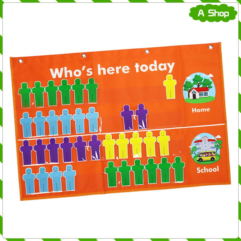 Student Attendance Pocket Chart Classroom Pocket Chart Sign in Hanging ...