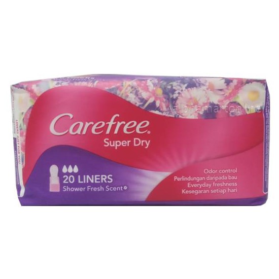 Carefree Super Dry Pantyliner 20s Shower Fresh Scent | Shopee Philippines