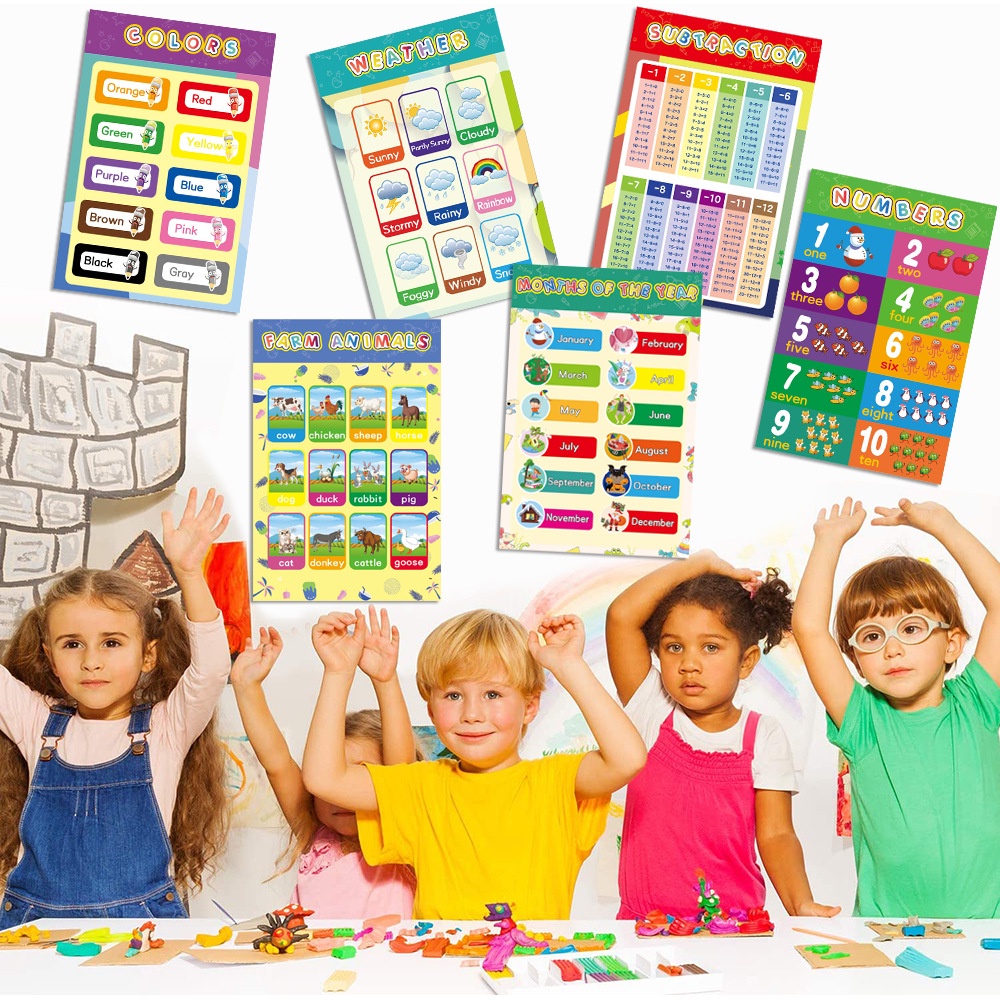 10pcs Educational Toddlers Baby Kids Preschoolers Preschool Posters Charts 