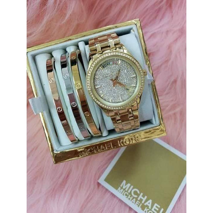 michael kors watch and bangle set