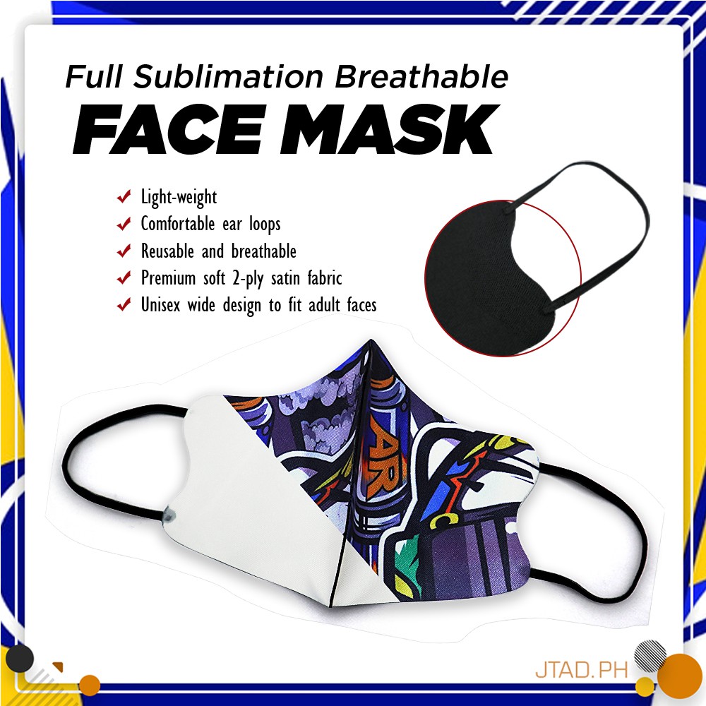 Sublimation Printable Face Mask for Kids and Adult (1piece/per order