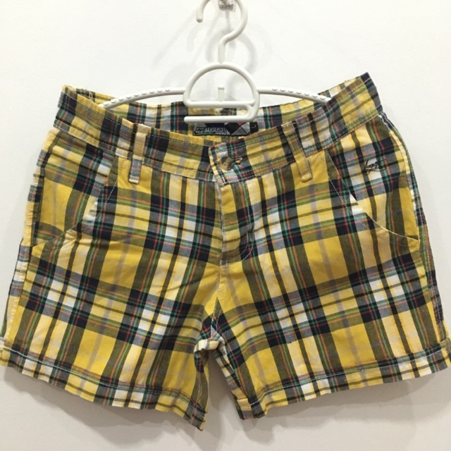 yellow checkered shorts
