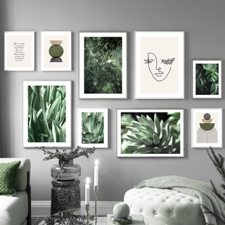 Succulent Plant Monstera Olive Leaf Girl Poster And Print Canvas Painting Nordic Wall Pictures For Home Living Room Decor No Frame #1
