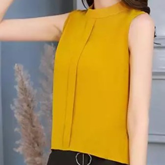 mustard yellow sleeveless top