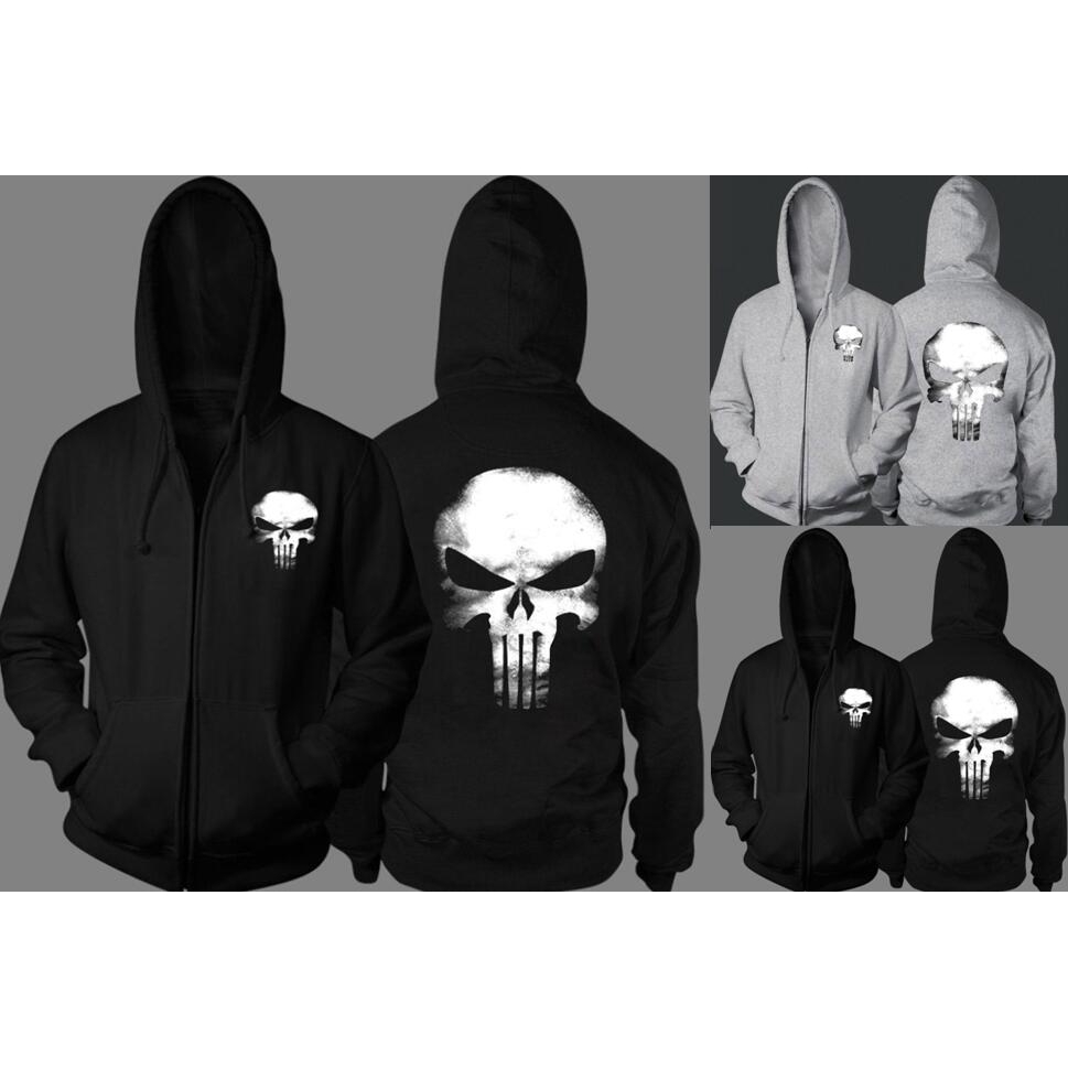 punisher zipper hoodie