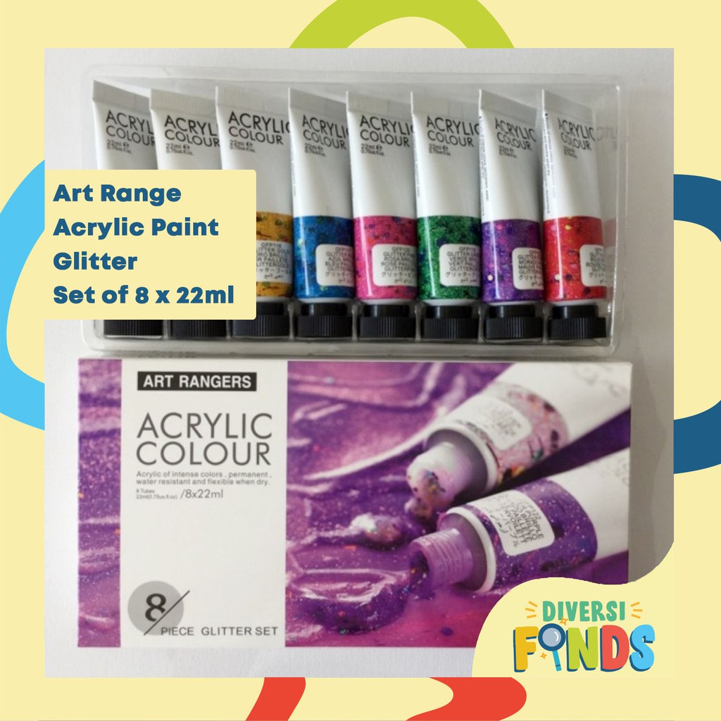 1 SET Art Ranger Acrylic Paint Glitter SET 8 x 22ml Shopee Philippines