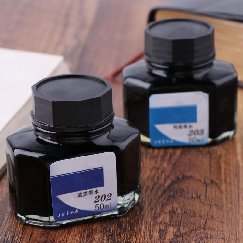 Hero Black Ink 50ml Bottled Glass Smooth Writing Fountain Pen Ink Refill School Student