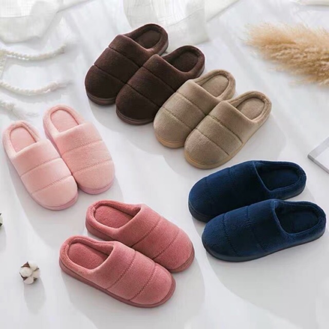 Korean style cotton slippers thick bottom simple indoor slippers non ...