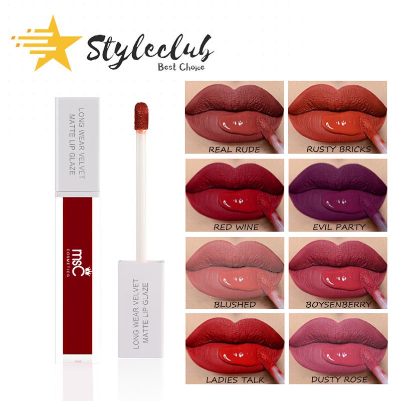 Msc Waterproof Long Wear Velvet Matte Lip Glaze Cream Liquid Lipstick Quick Dry And No Sticky Shopee Philippines