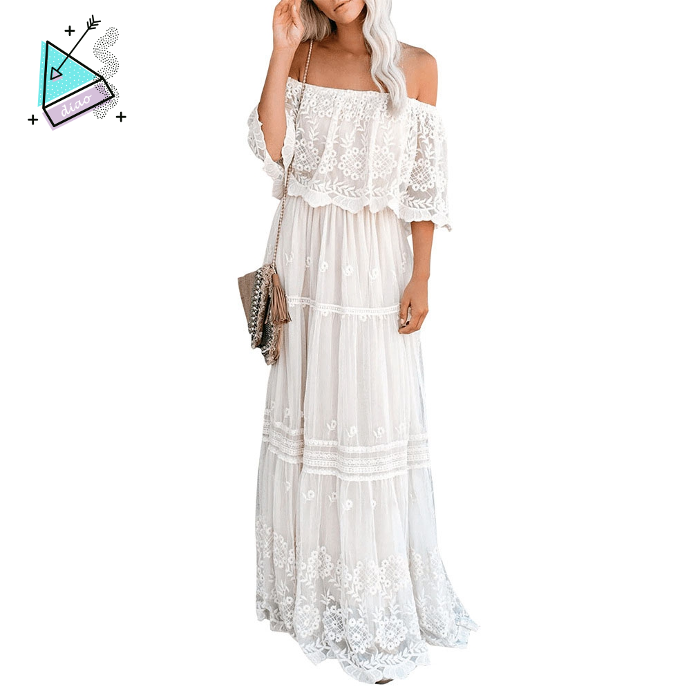 off the shoulder summer maxi dress