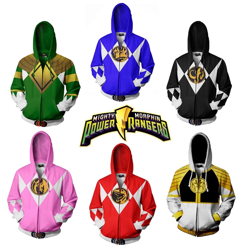 power rangers zip up hoodie