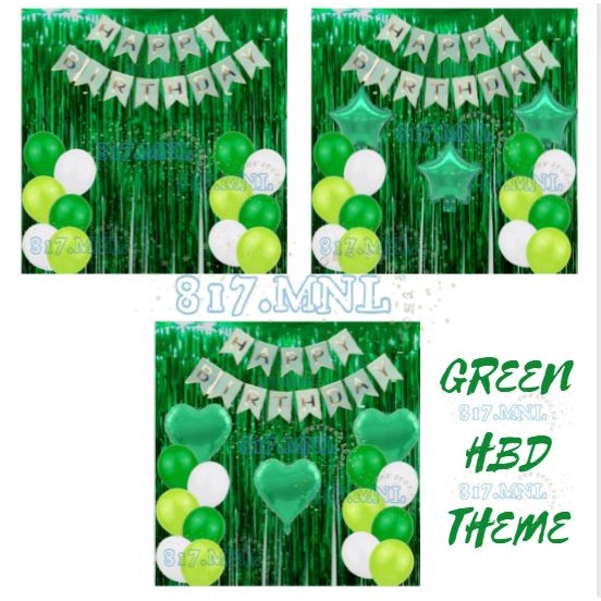 Green Theme Birthday Party Decorations Green Happy Birthday Shopee