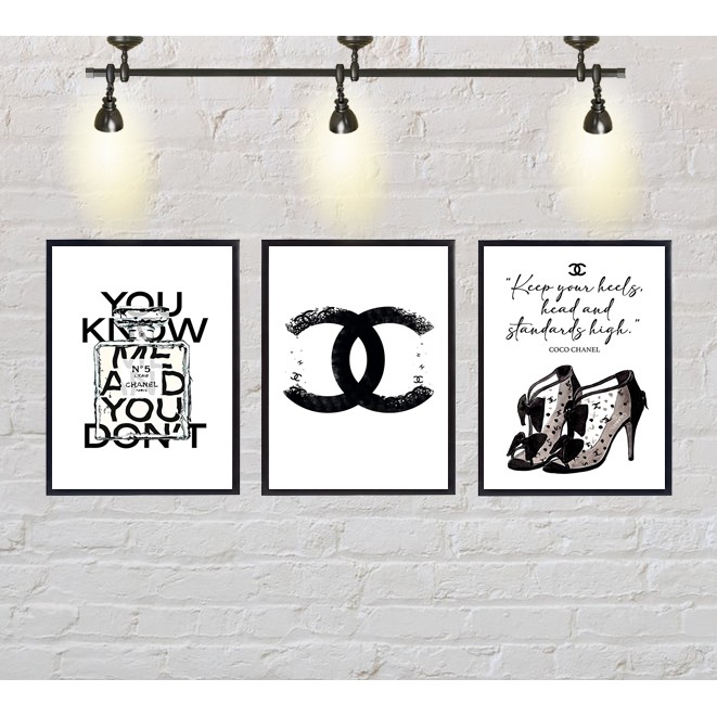 3pc Chanel Fashion Wall Art Decor | Shopee Philippines